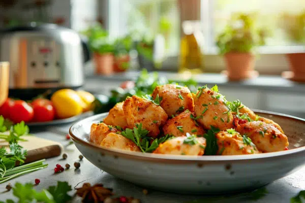 Voyage culinaire : poulet coco au curcuma réalisé au Cookeo