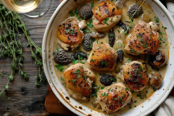 Poulet aux morilles et vin jaune : l’alliance épicurienne ultime