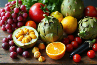 Assortiment de fruits et légumes de saison commençant par J