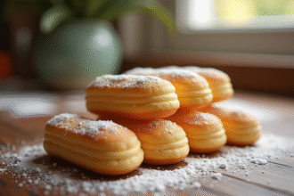 Biscuits ladyfinger pour tiramisu sur une surface en bois