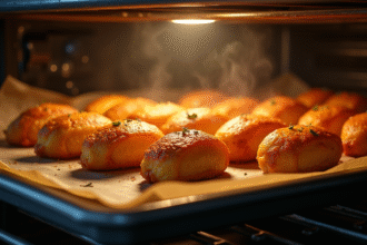 Dinde au four dorée et brillante dans une cuisine moderne