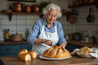 Femme bretonne coupe un quatre quart doré