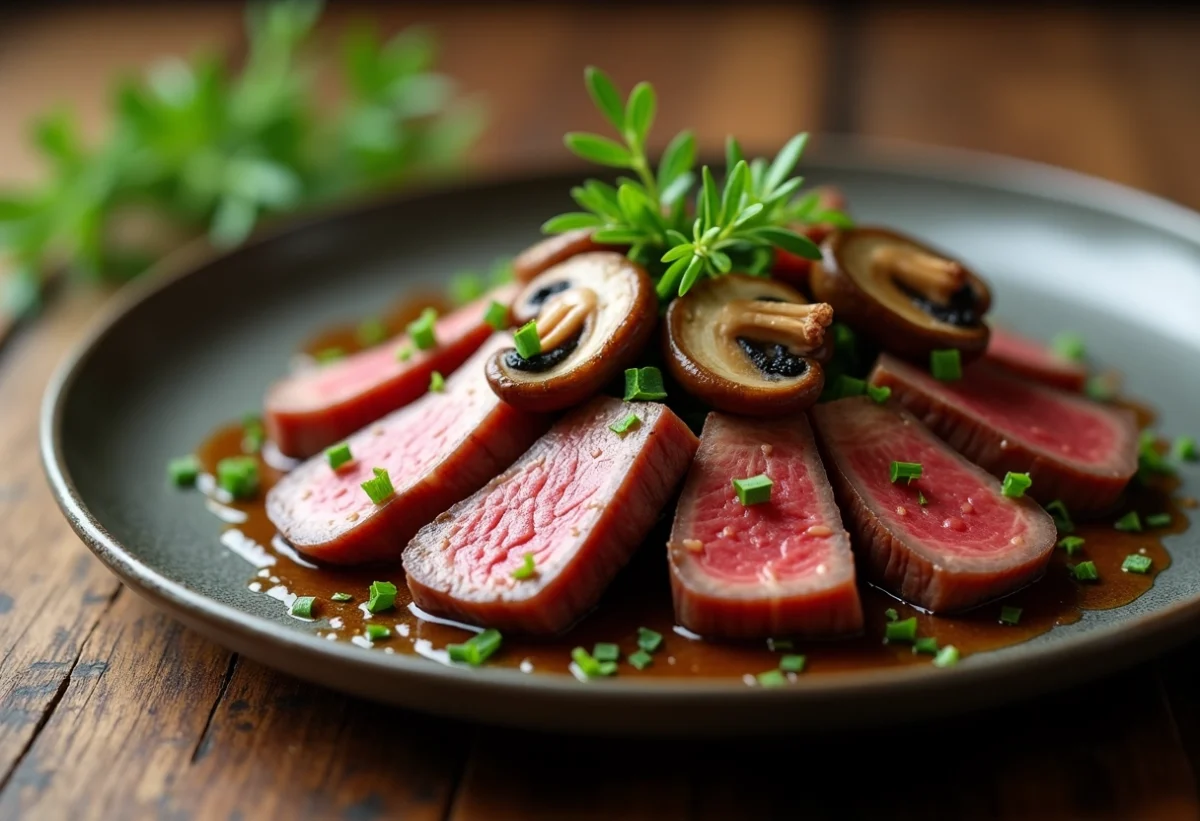 Langue de bœuf aux champignons: un festin pour les fins gourmets